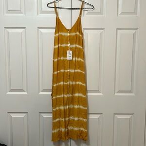 NWT, maxi dress, golden yellow and white